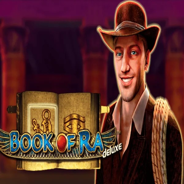 Book of Ra Deluxe logo by Novomatic at Hurmio Casino